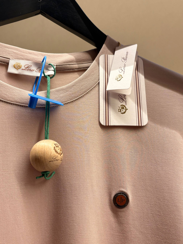 Loro Piana Krem-Bej Rengi Logo Detaylı Tshirt