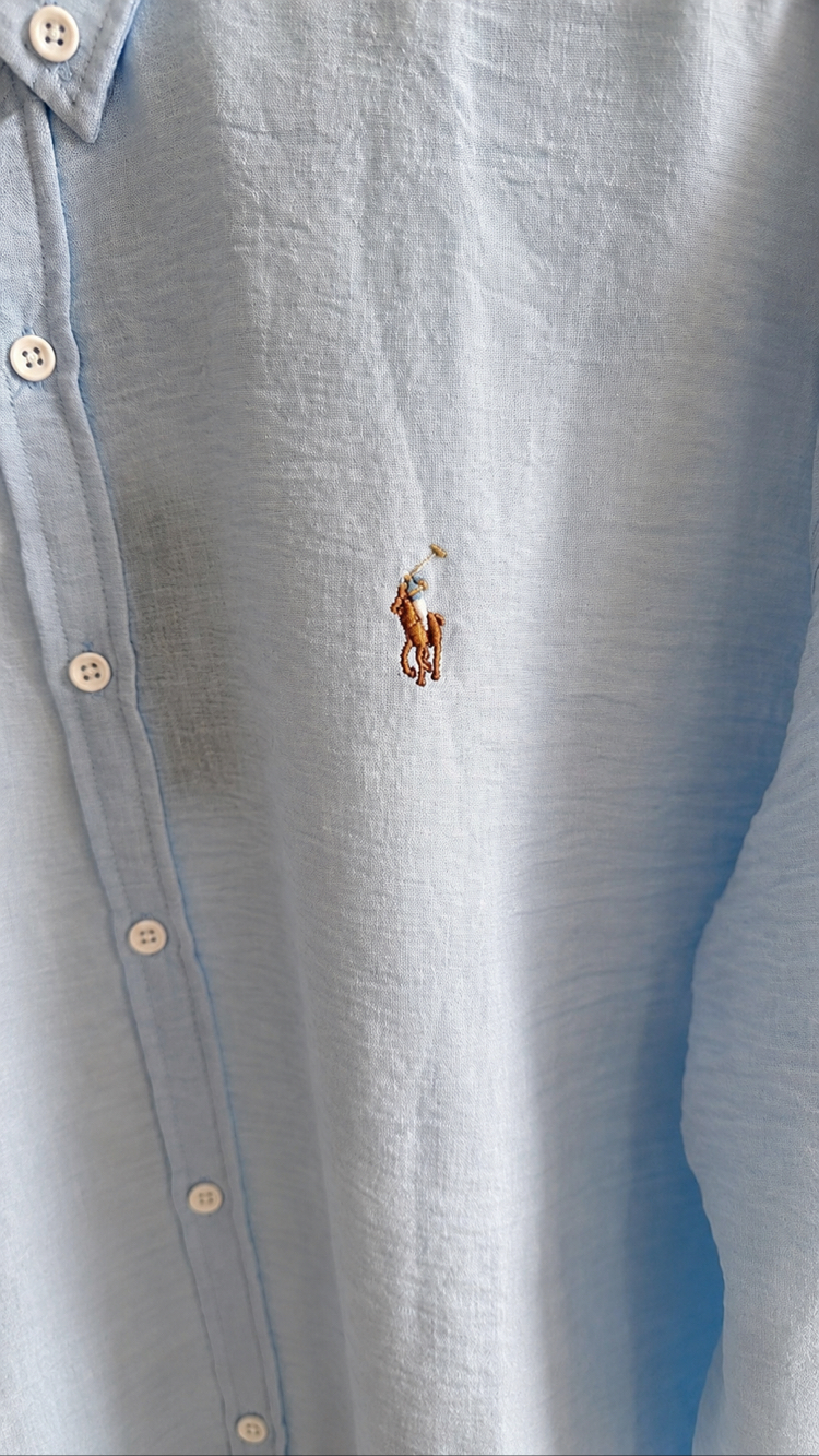 Polo Ralph Louren Haki Logo İşlemeli  Viskon Gömlek