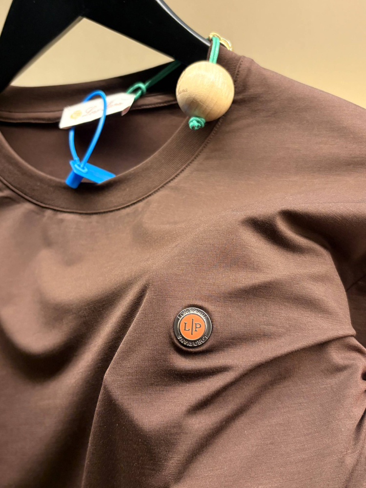 Loro Piana Kahverengi Logo Detaylı Tshirt