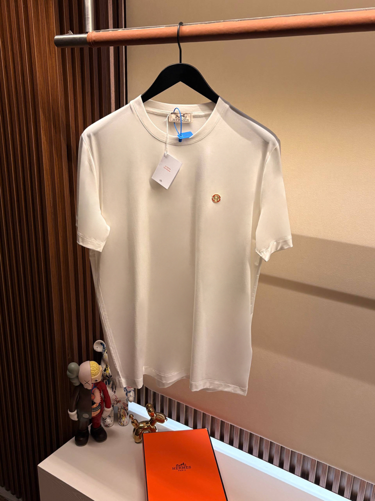 Hermes Beyaz Logo Detaylı Tshirt