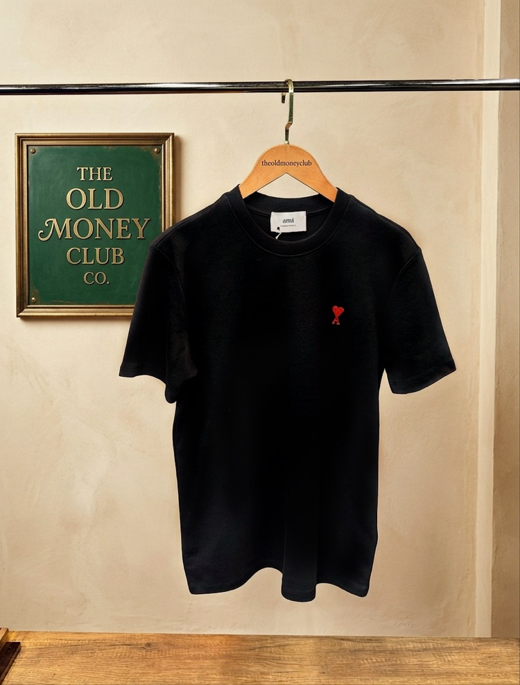 Ami Paris Siyah Logo Detaylı T-shirt