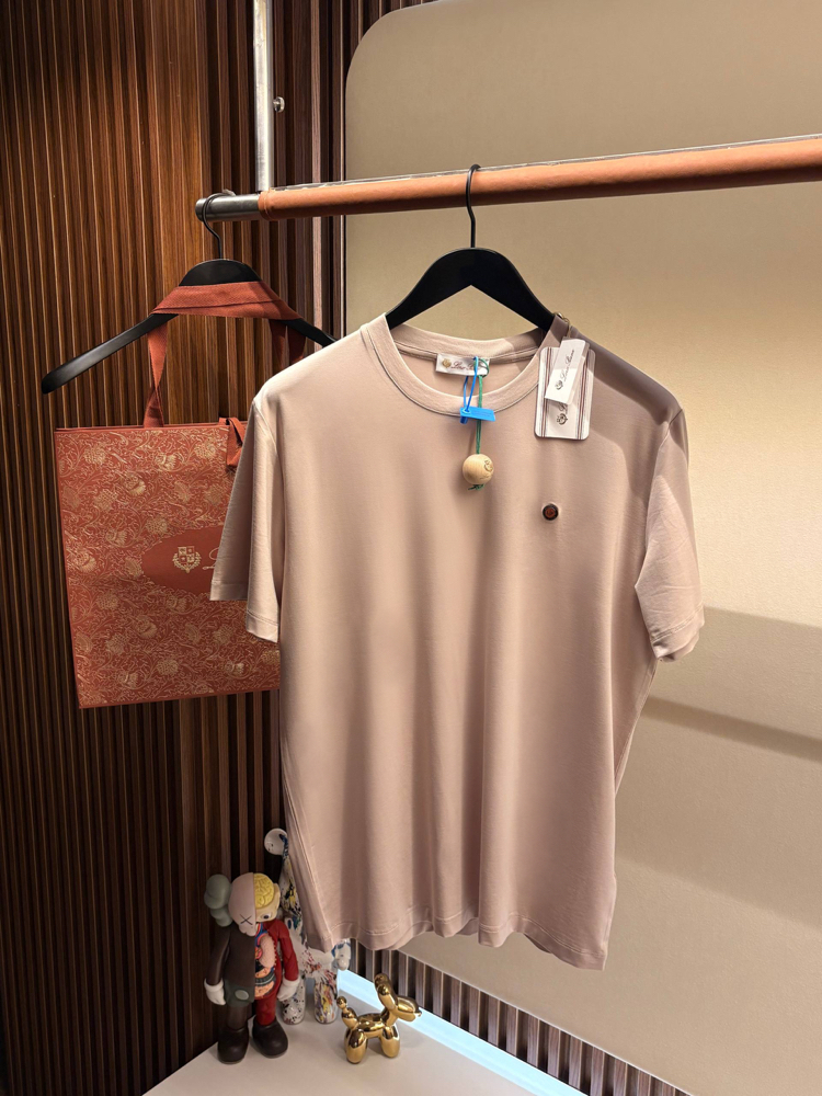 Loro Piana Krem-Bej Rengi Logo Detaylı Tshirt