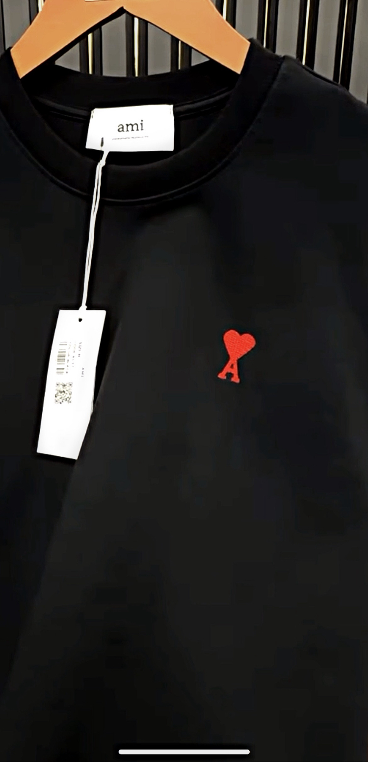 Ami Paris Siyah Logo Detaylı T-shirt