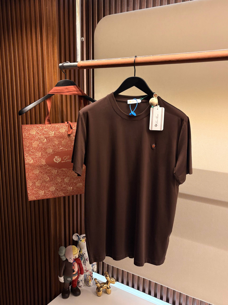 Loro Piana Kahverengi Logo Detaylı Tshirt