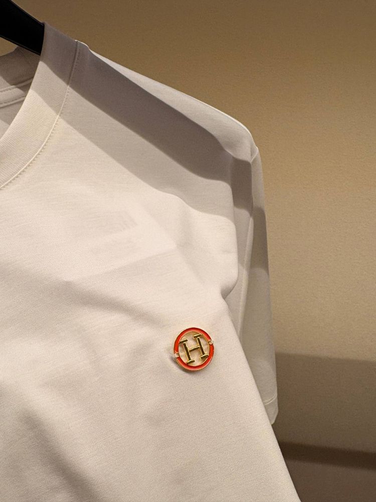 Hermes Beyaz Logo Detaylı Tshirt