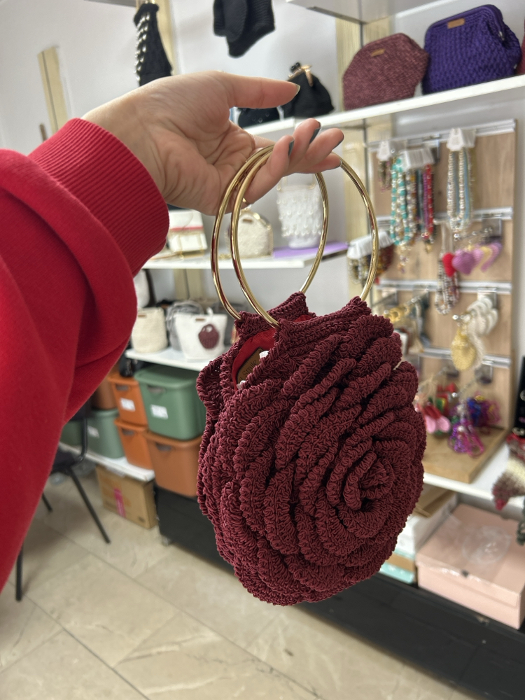BORDO GÜL ÇANTA
