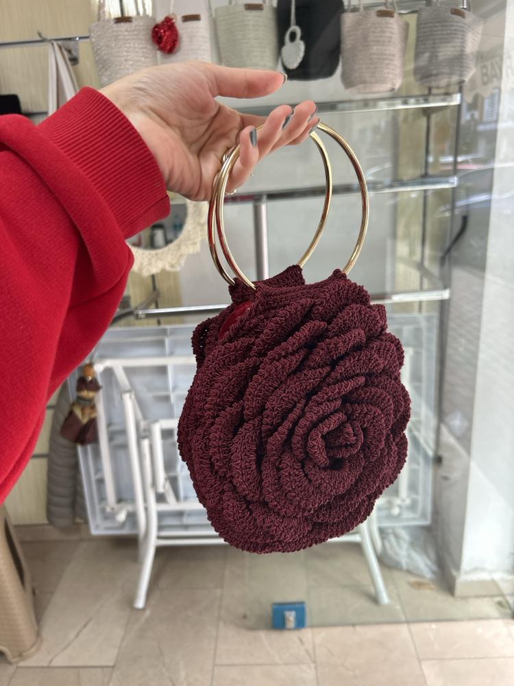 BORDO GÜL ÇANTA