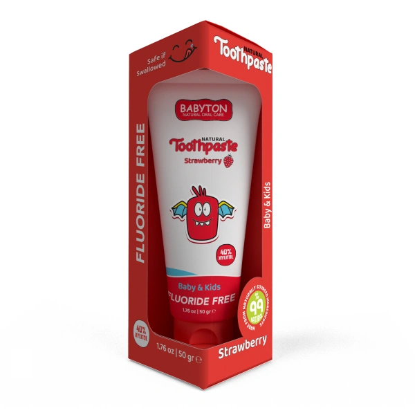 Babyton Doğal Çilek Diş Macunu Florürsüz 50 gr