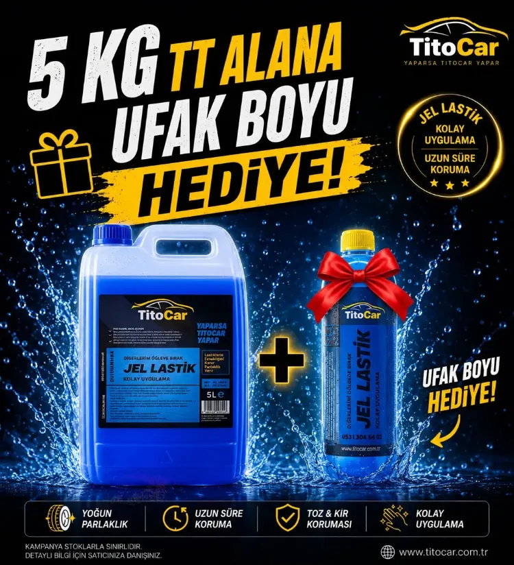 TitoCar VİP FF3423 Lastik Jel 5 LT + TitoCar VİP FF3423 Lastik Jel 600ml Hediye