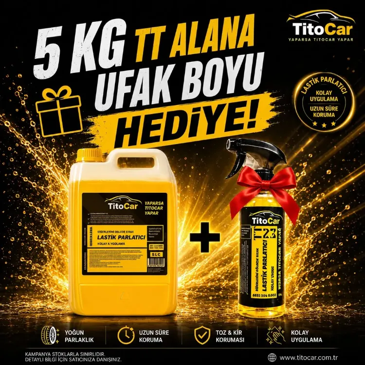 TitoCar VİP TT23 Lastik Spreyi 5 LT + TitoCar VİP TT23 Lastik Spreyi 600ml