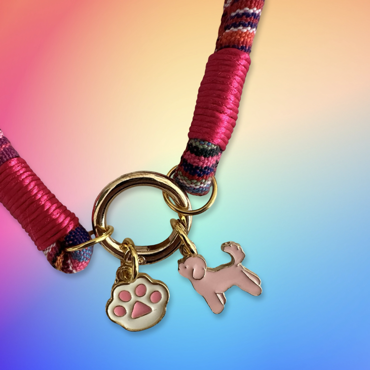Kedi Köpek Charmlı Kolye - Pembe