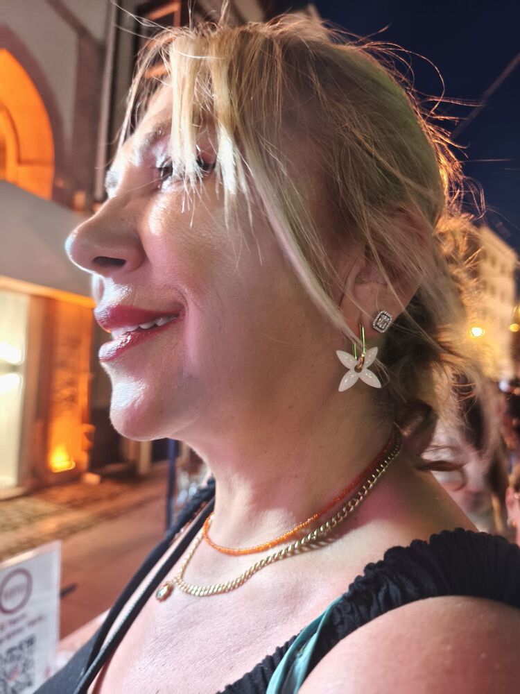 Beyaz glitter Çiçek charm