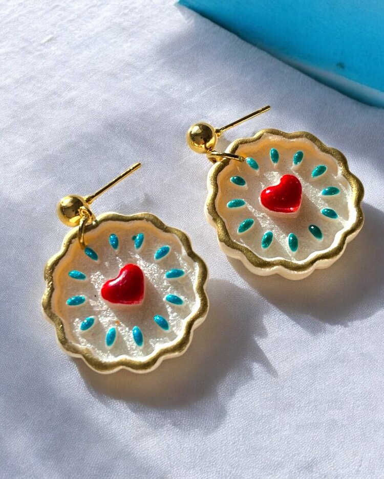 Küpe Bileklik Set Sallantılı Kalp