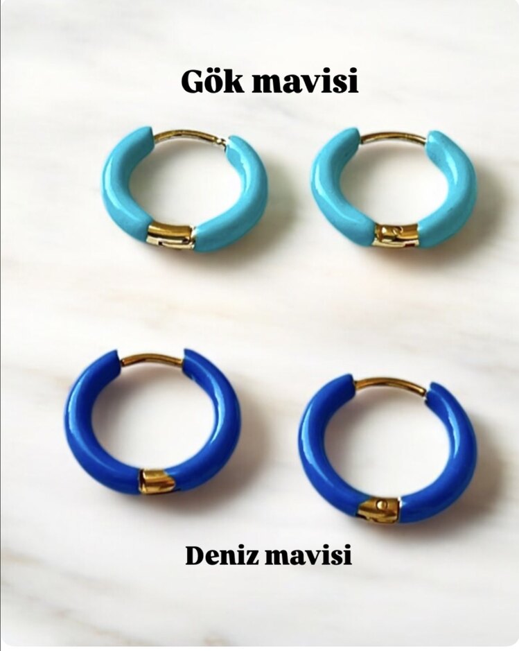 Renkli emaye çelik halka küpe