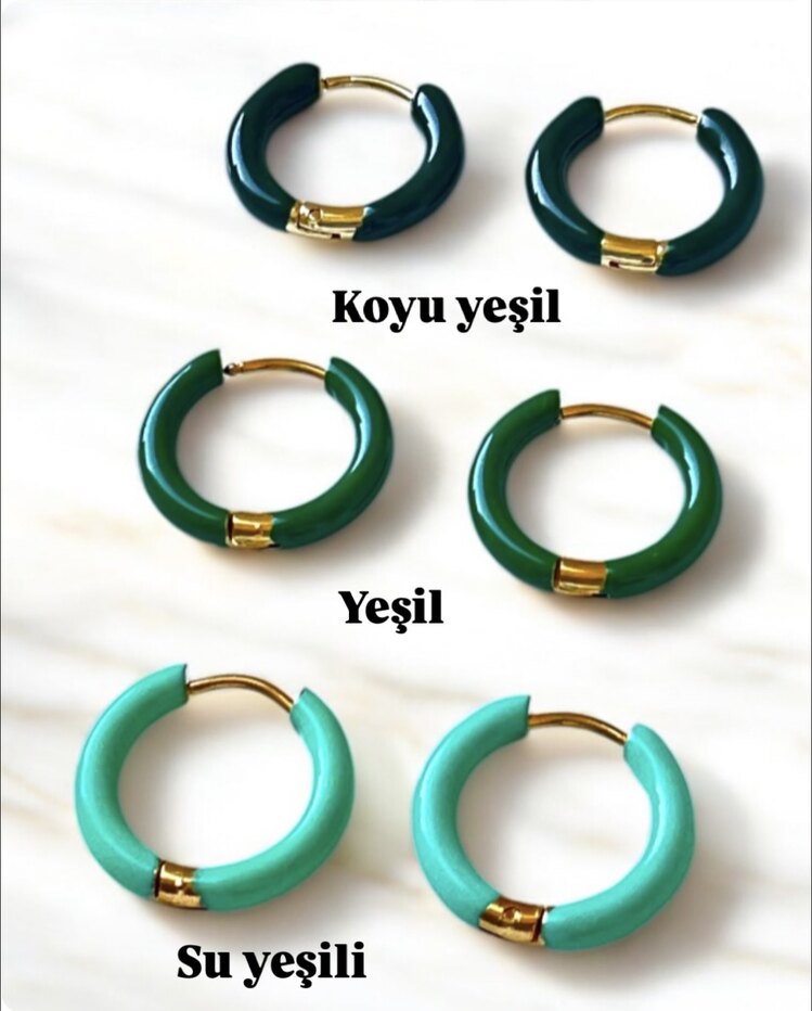 Renkli emaye çelik halka küpe