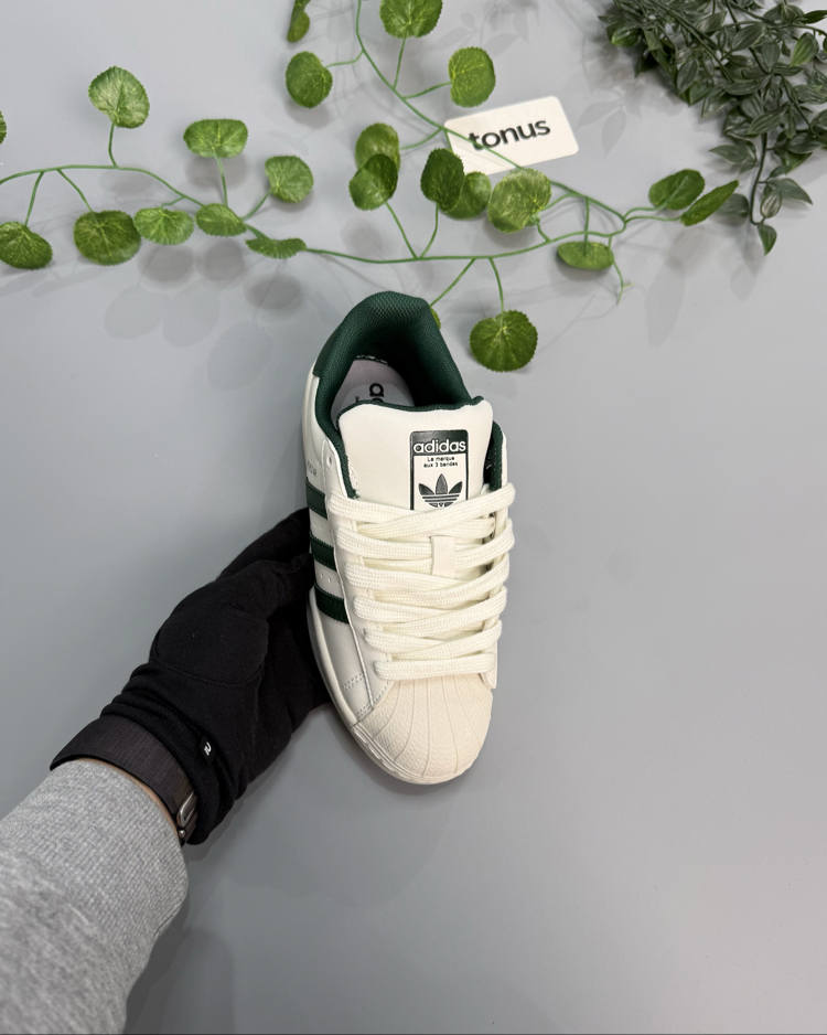 Adidas superstar bej yeşil 
