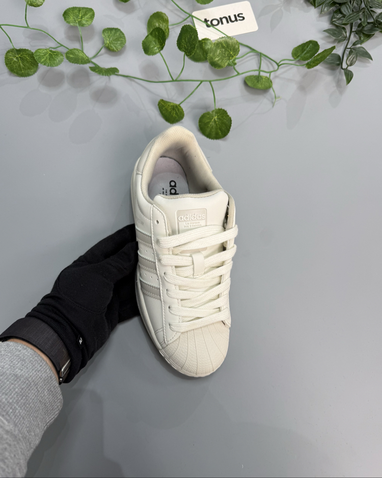 Adidas superstar bej gri 