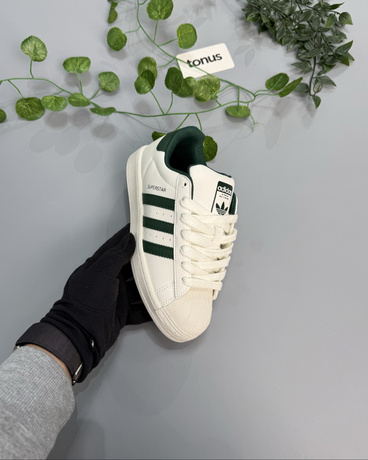Adidas superstar bej yeşil 