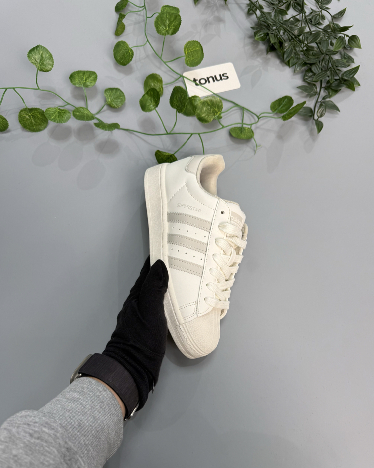 Adidas superstar bej gri 
