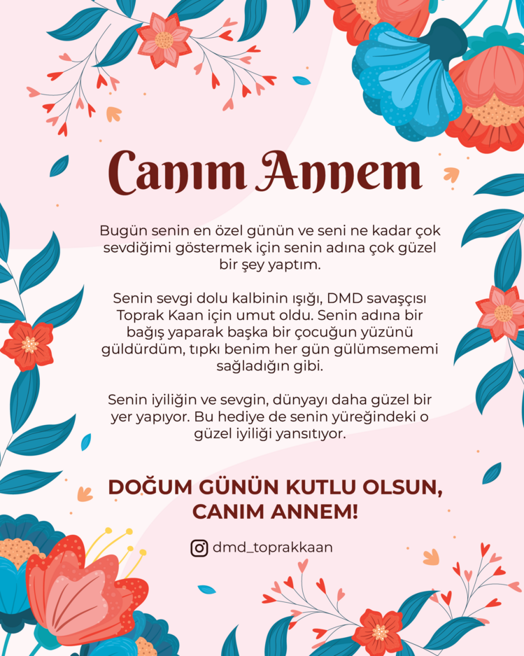Canım Annem Dijital Destek Kartı
