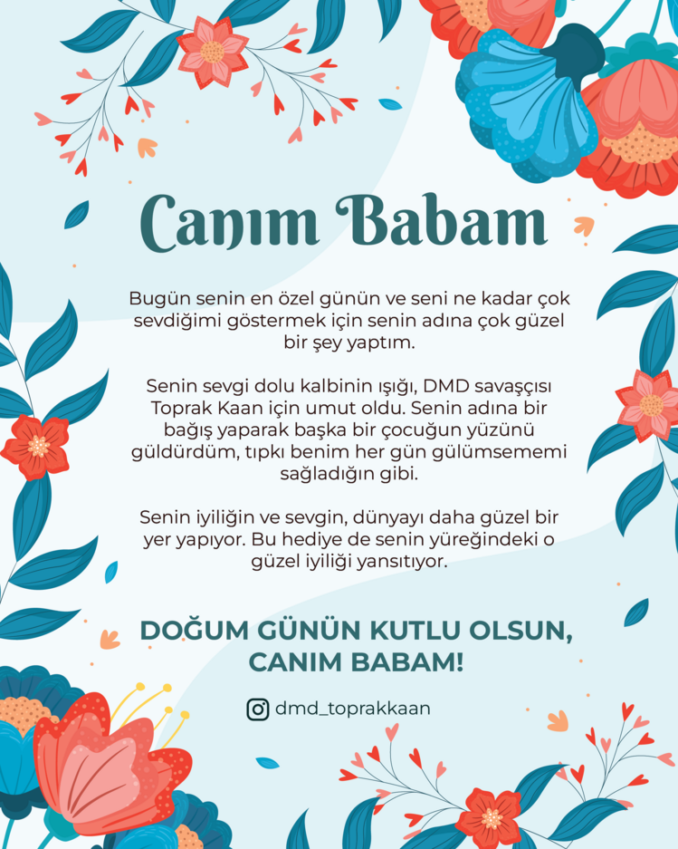 Canım Babam Dijital Destek Kartı