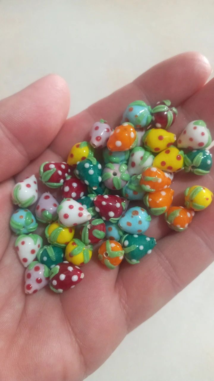 Murano Cam Renkli Çilek Küpe/ Bileklik