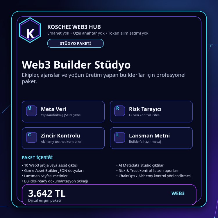 Koschei Studio Pack – Web3 Builder Studio