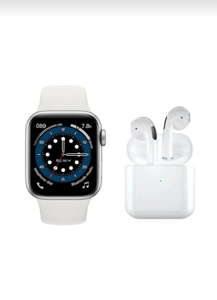 watch 6 serisi yeni nesil akıllı saat + kablosuz Bluetooth kulaklık