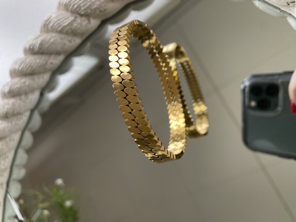 Çelik gold arpa kelepçe bileklik