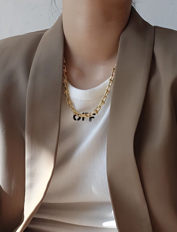 Çelik gold marka model kolye