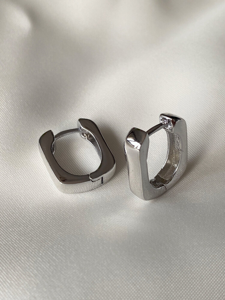 Silver kare bombe küpe
