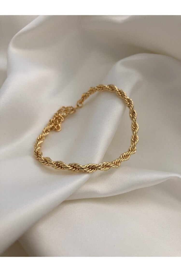 Çelik gold burgu bileklik 4mm