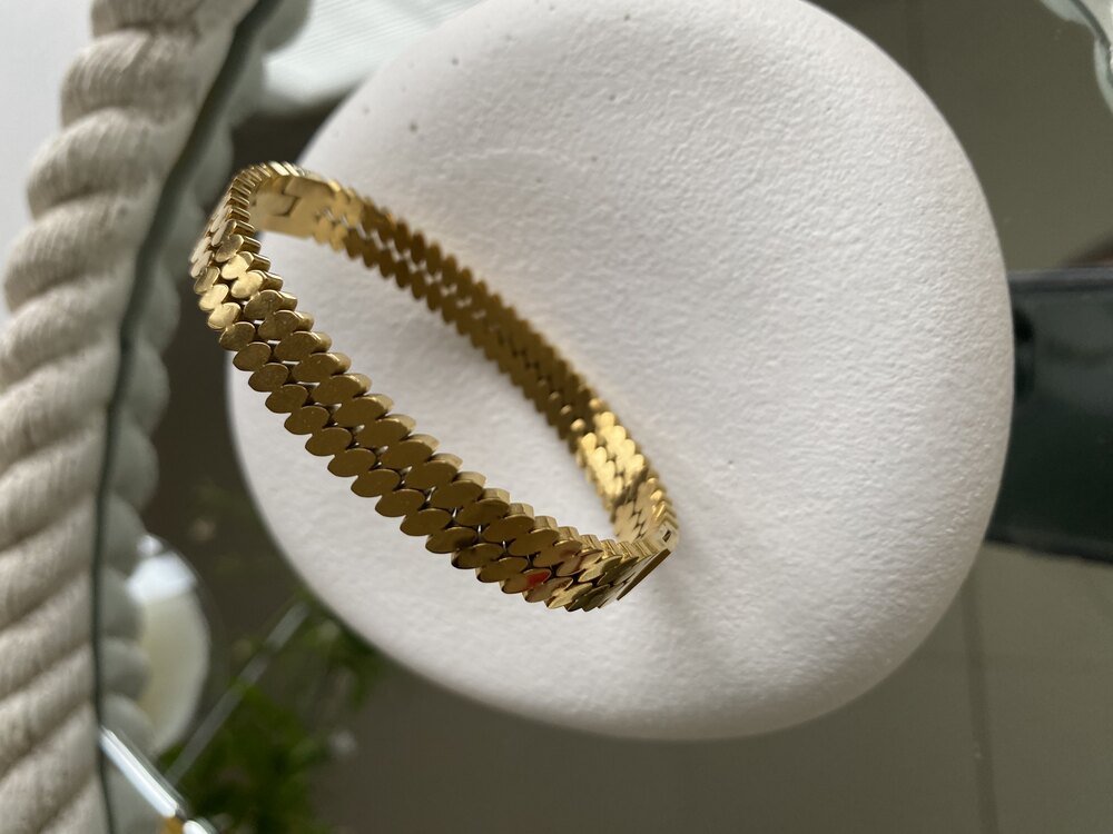 Çelik gold arpa kelepçe bileklik