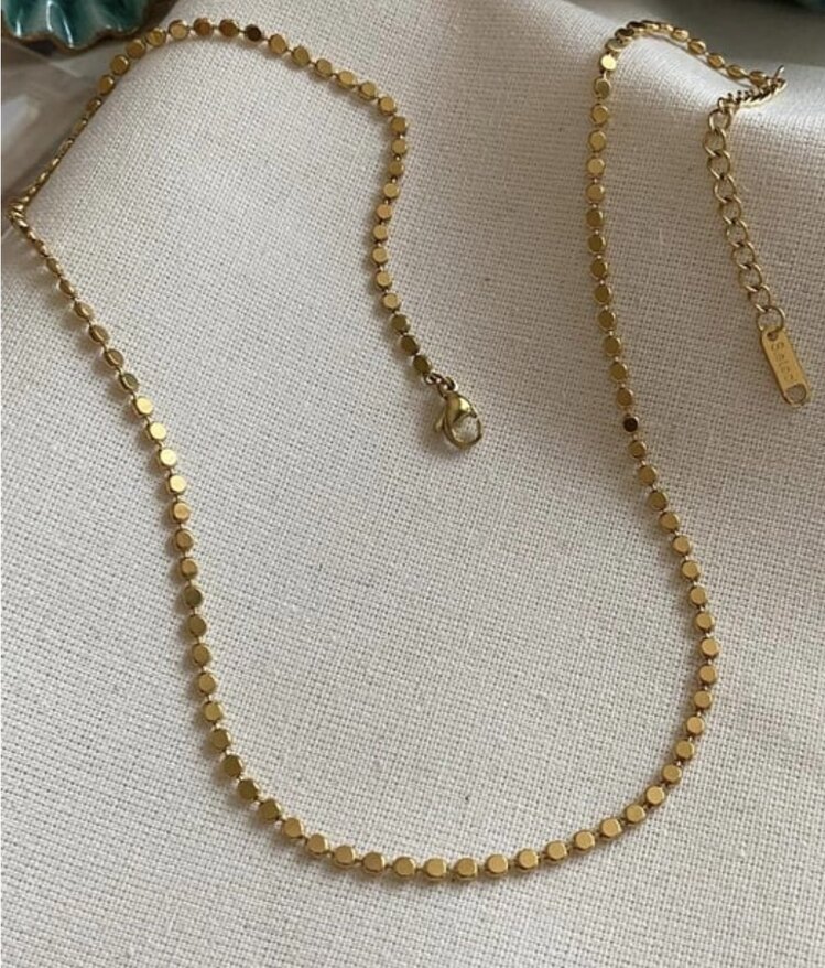 Çelik gold ezme kombin kolyesi
