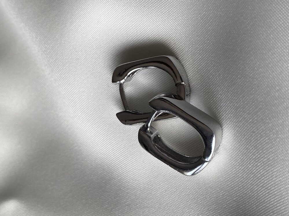 Silver kare bombe küpe