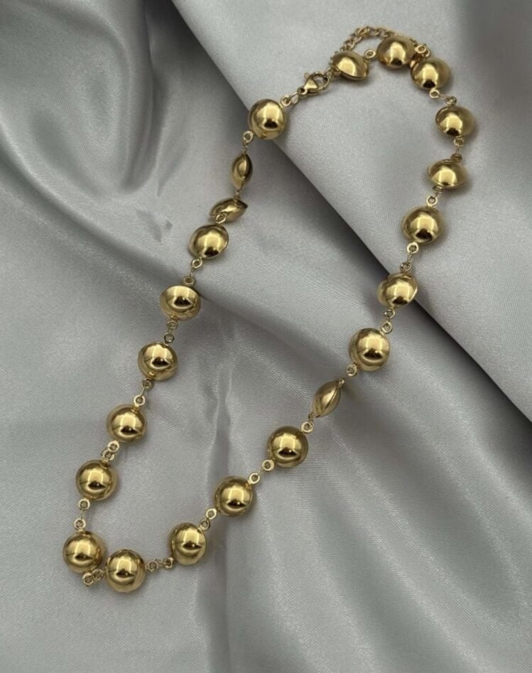 Çelik gold topçuk kolye