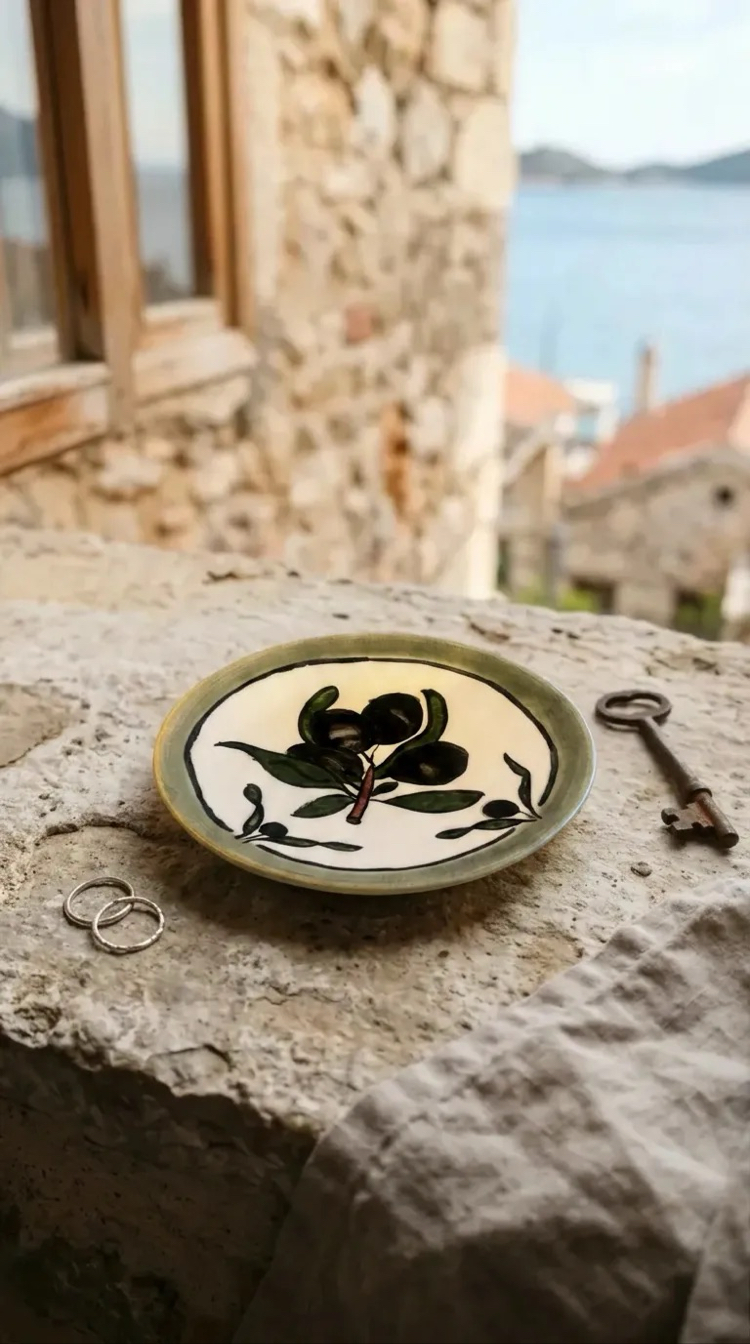Zeytin Desenli Çini mini tabak 