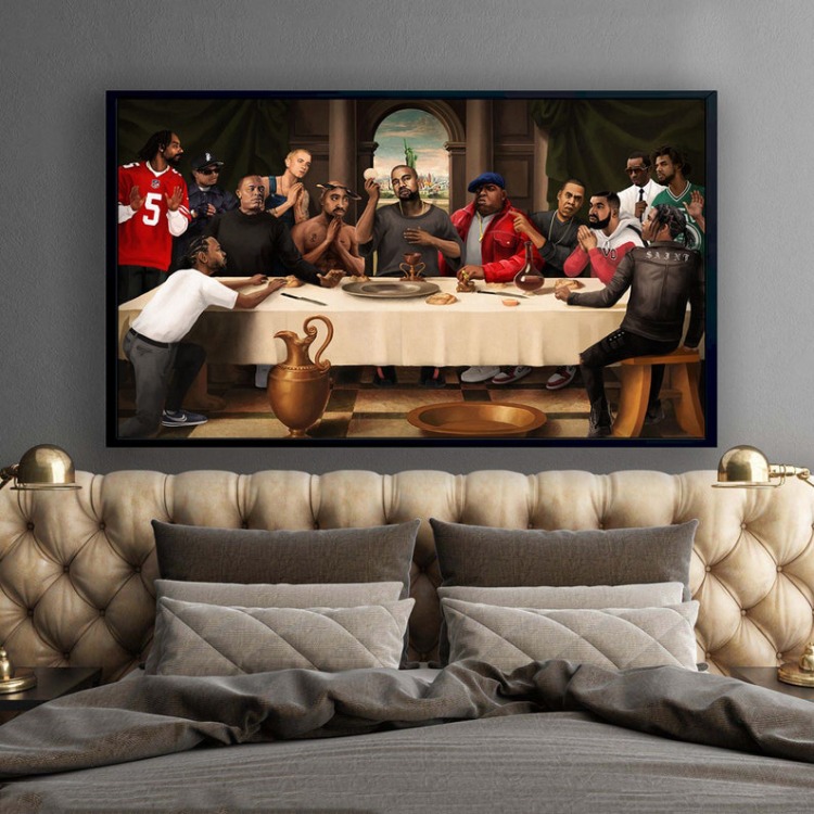 Hip Hop Last Supper Canvas Art | Rapper Legends Poster Print