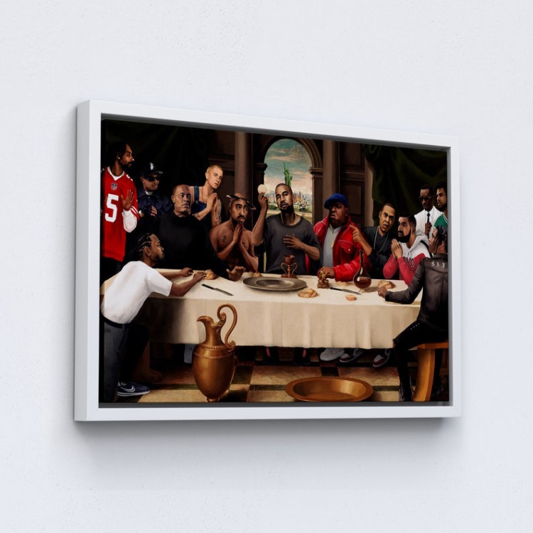 Hip Hop Last Supper Canvas Art | Rapper Legends Poster Print