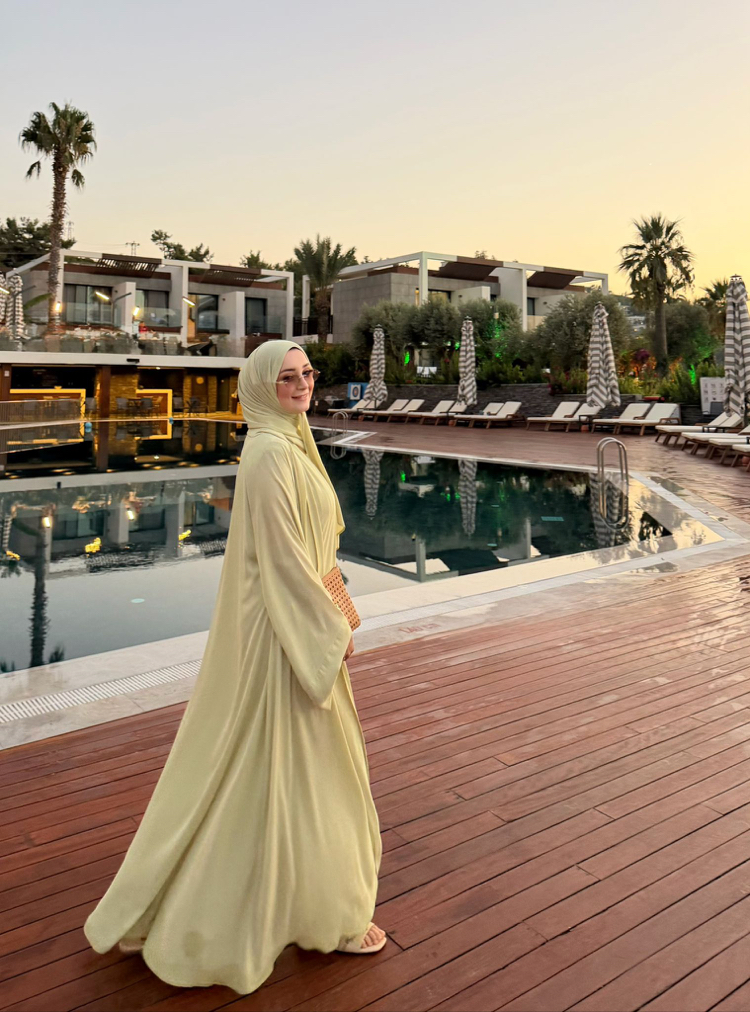 Lusea kumaş çağla abaya takım