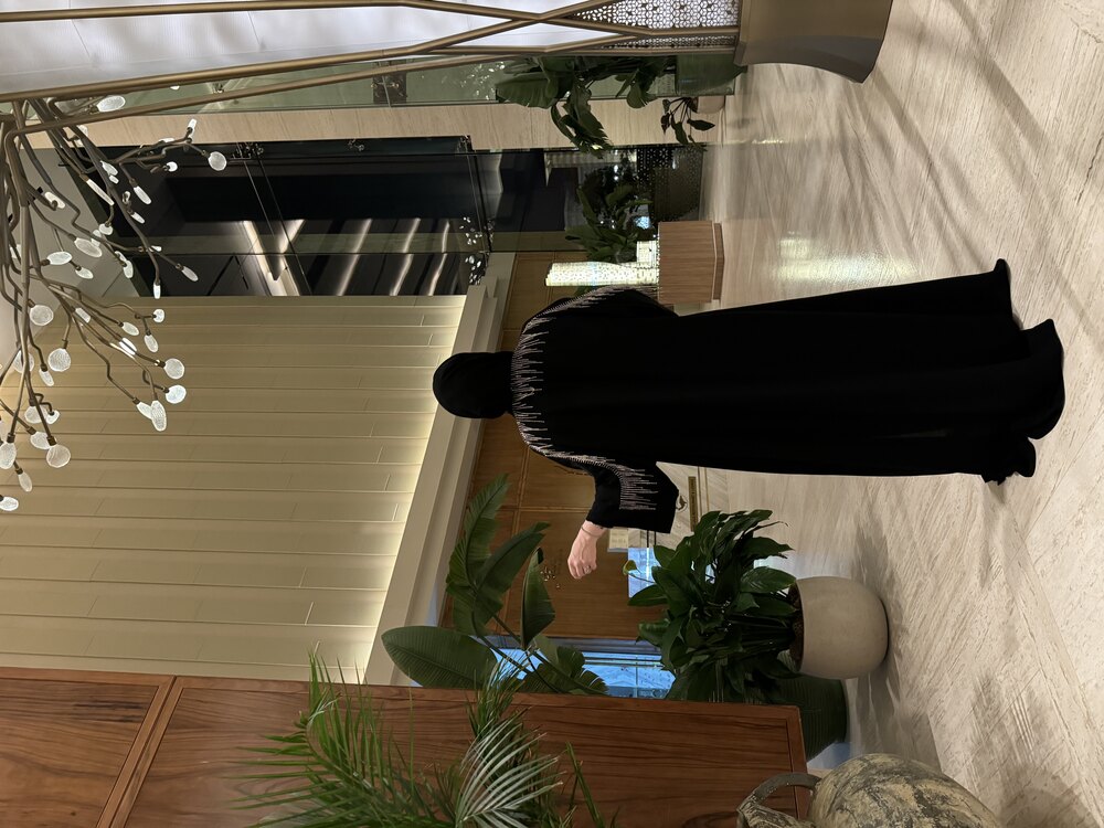 Arkası taşlı abaya