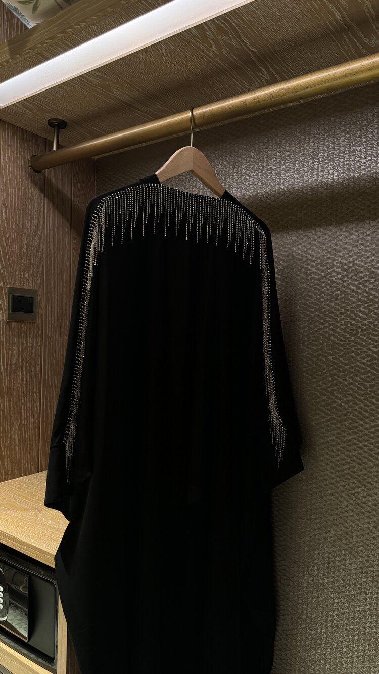 Arkası taşlı abaya