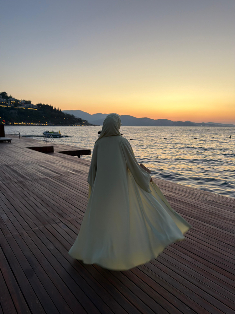 Lusea kumaş çağla abaya takım