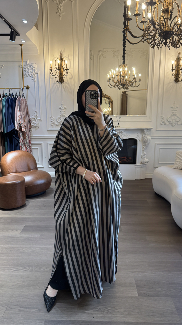 Çizgili abaya kap