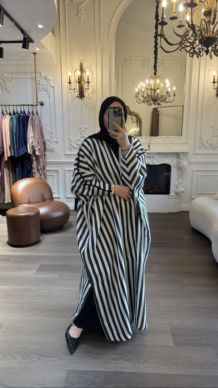 Çizgili abaya kap