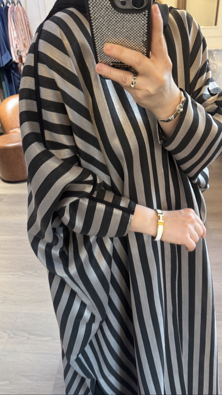 Çizgili abaya kap