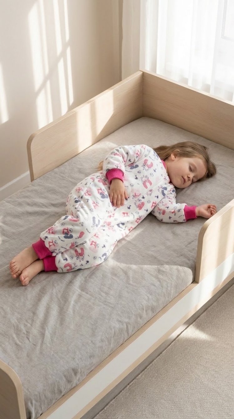 Kız Çocuk Uyku Tulumu 1,5 Tog Fermuarlı Uzun Kollu Desenli Uyku Tulumu 1-6 Yaş