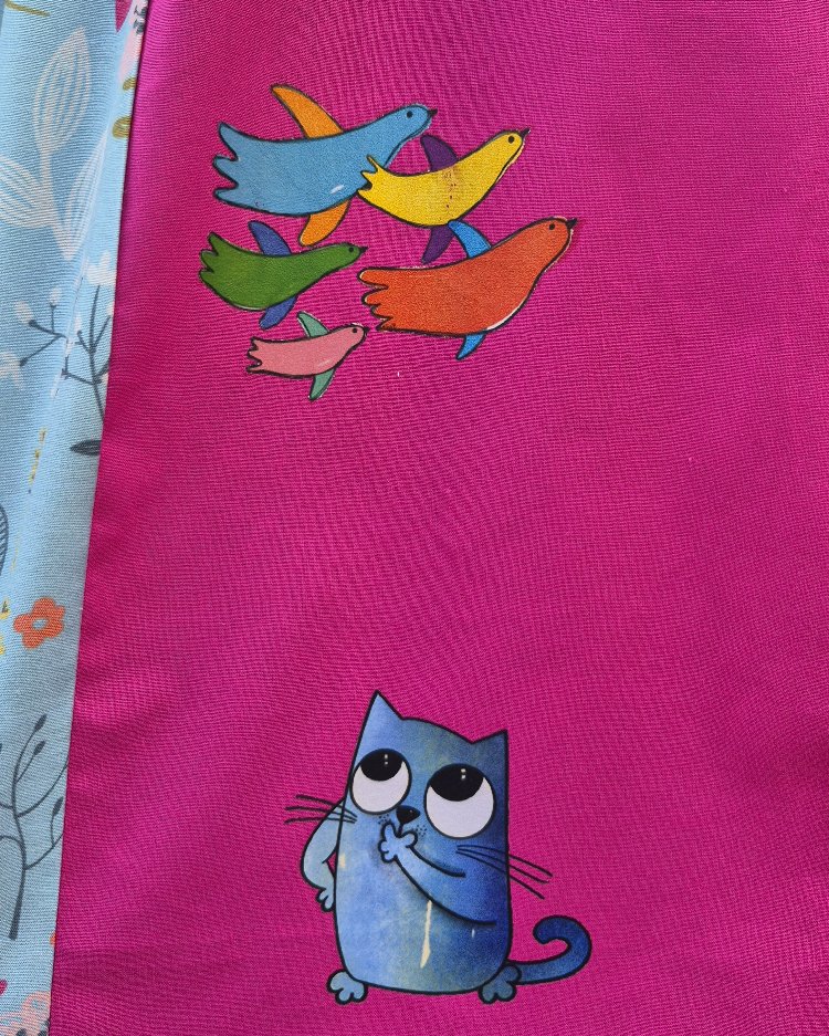 Kuşlar ve Kediler Patchwork Etek