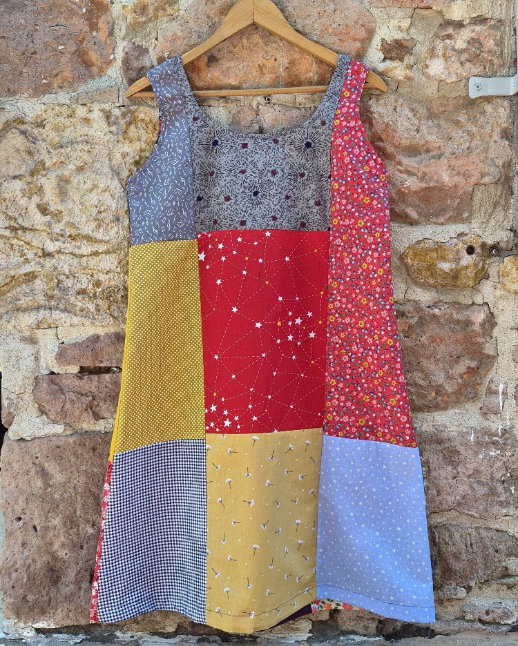Gökkuşağı Patchwork Elbise
