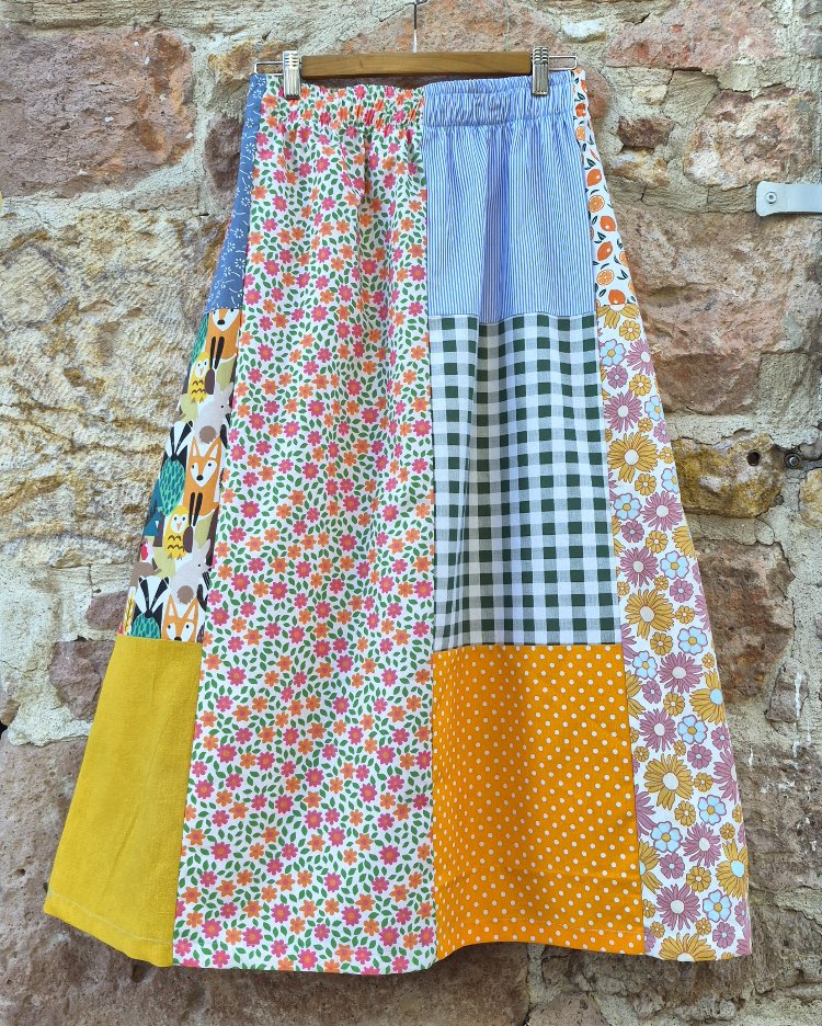 Çocukluk Uzun Patchwork Etek
